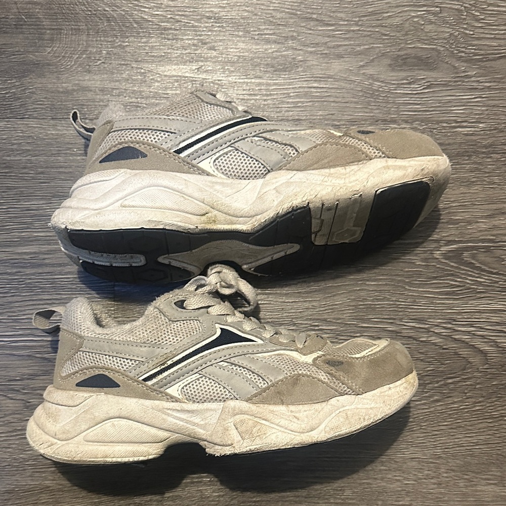 Reebok kids Taupe and Dark Blue Sneakers